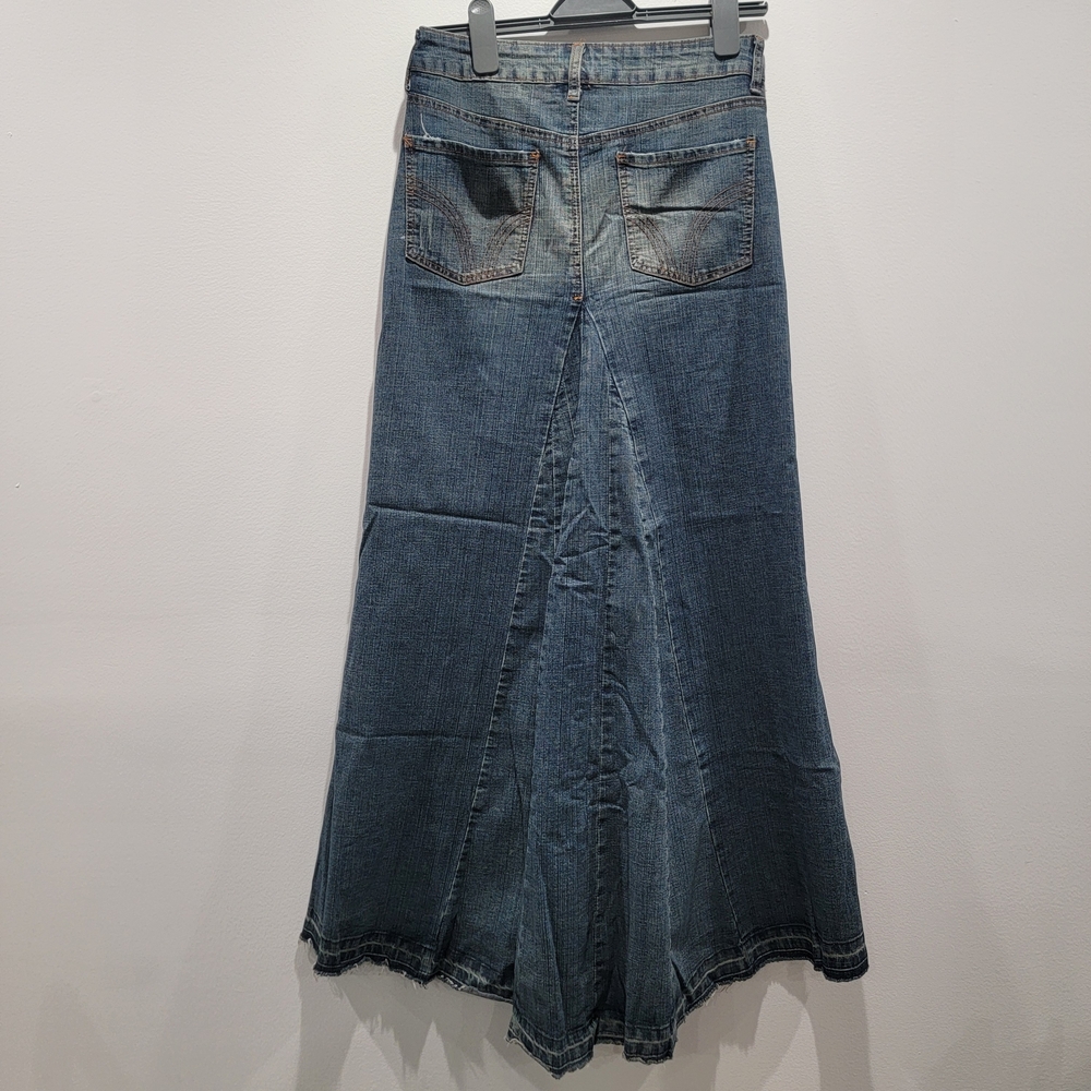 Younique Long Flared Jean Skirt Size 3 - Picture 4 of 4